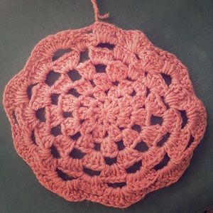 Homemade Cute pink doily / coaster /hanging decor